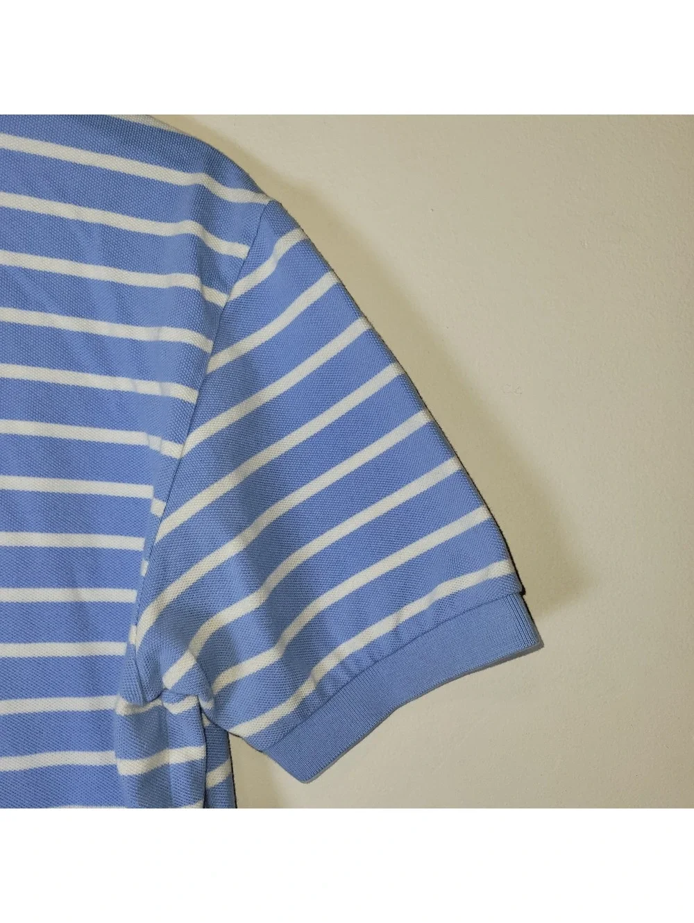 Polo Ralph Lauren Men's Blue White Stripe Short Sleeve Polo Shirt Size L Large